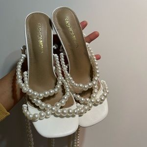 White marble fashion nova heels